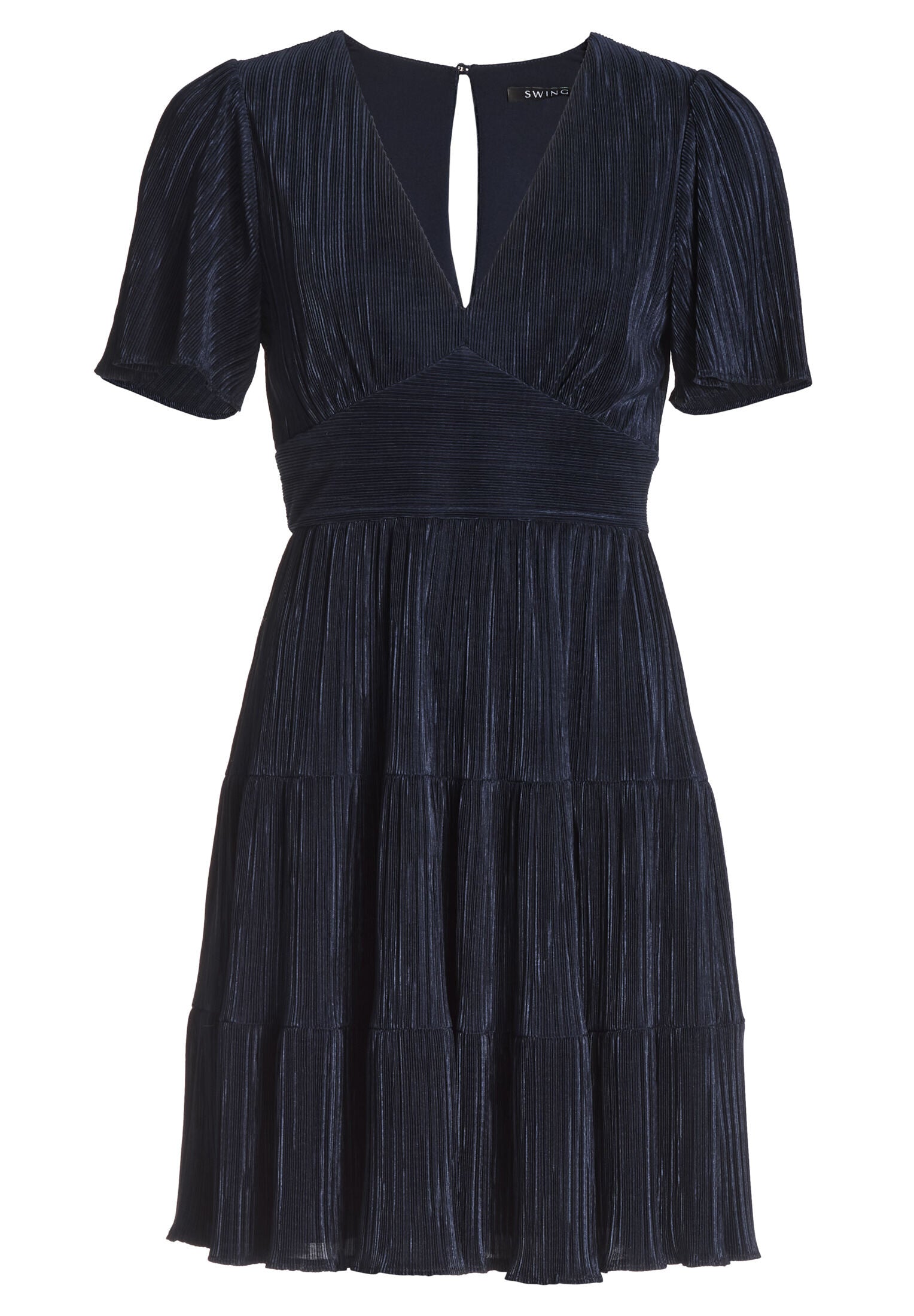 Cocktailkleid mit Stufenrock aus Plissee Jersey