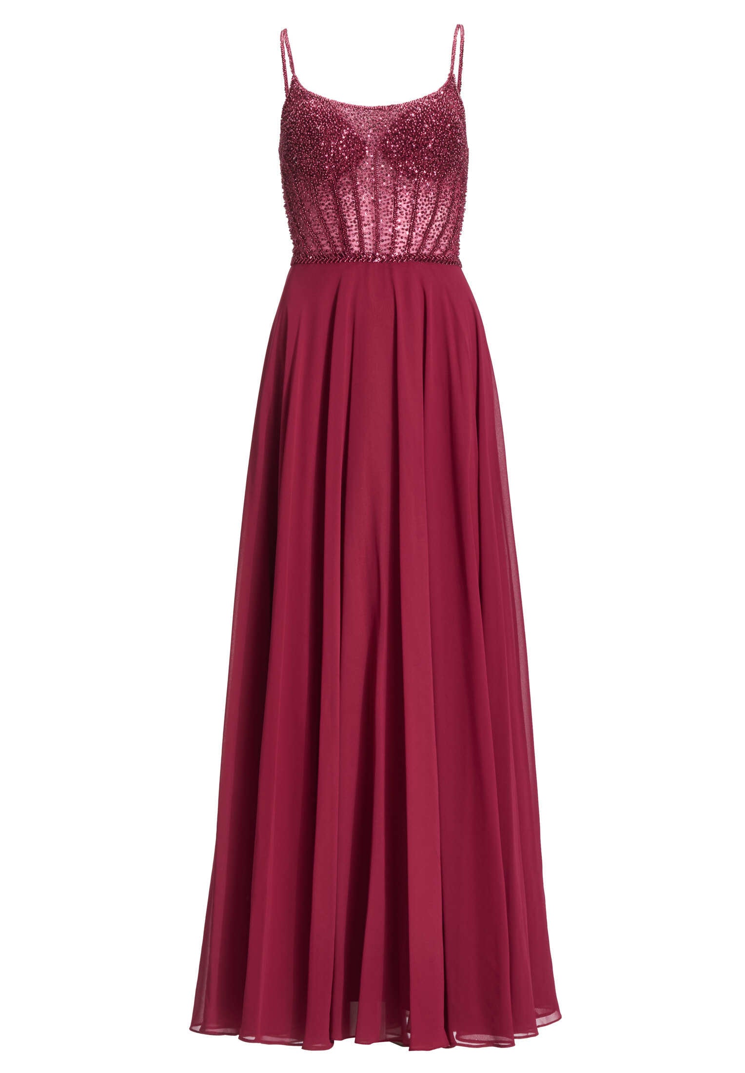 Chiffonkleid mit besticktem Top