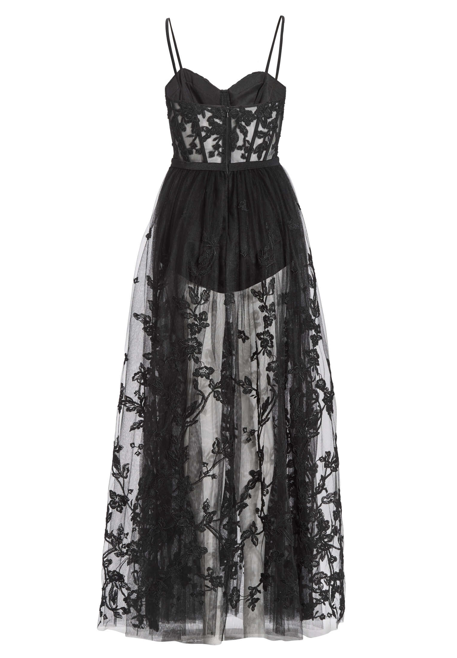 Tüllkleid mit semitransparentem Rock und kurzer Jerseyhose