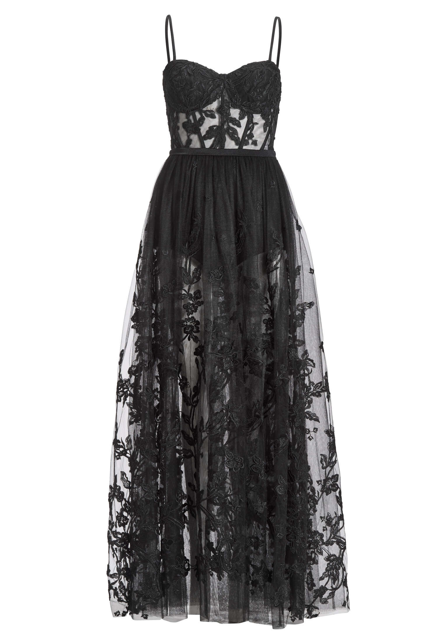 Tüllkleid mit semitransparentem Rock und kurzer Jerseyhose