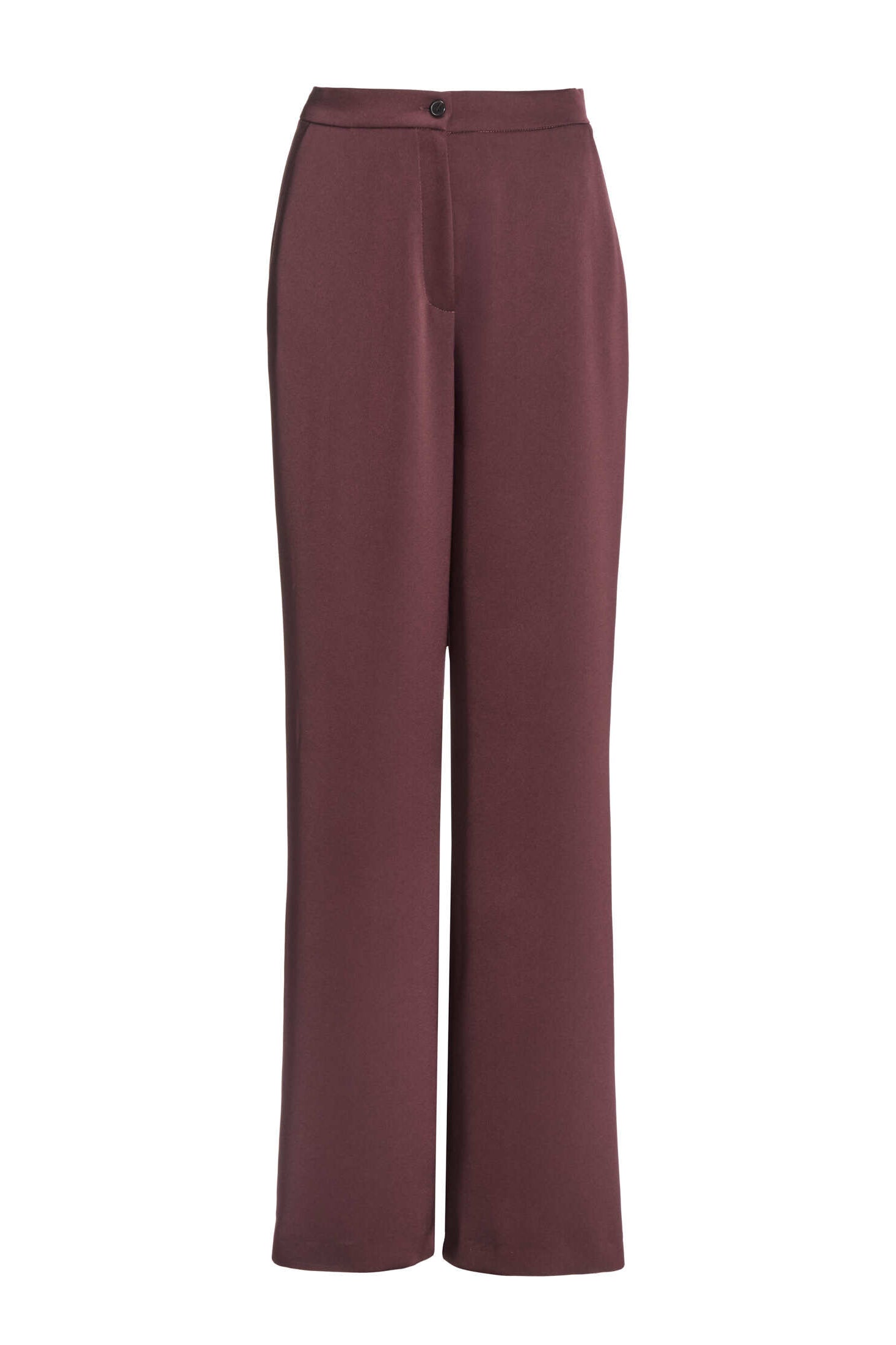 Hose aus Satin mit geradem Bein und Taschen