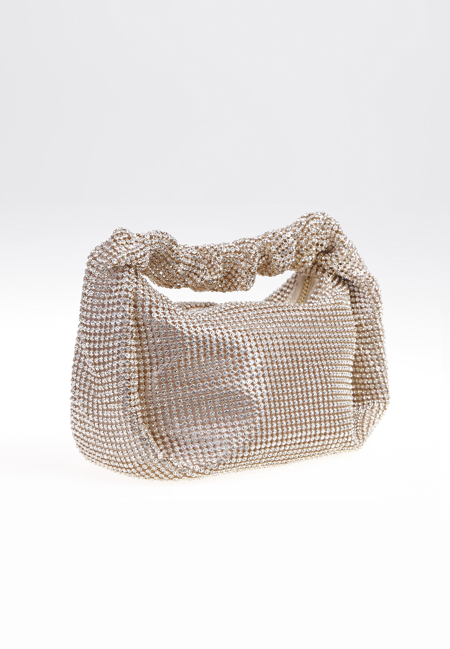 Henkeltasche aus glänzendem Strassgewebe