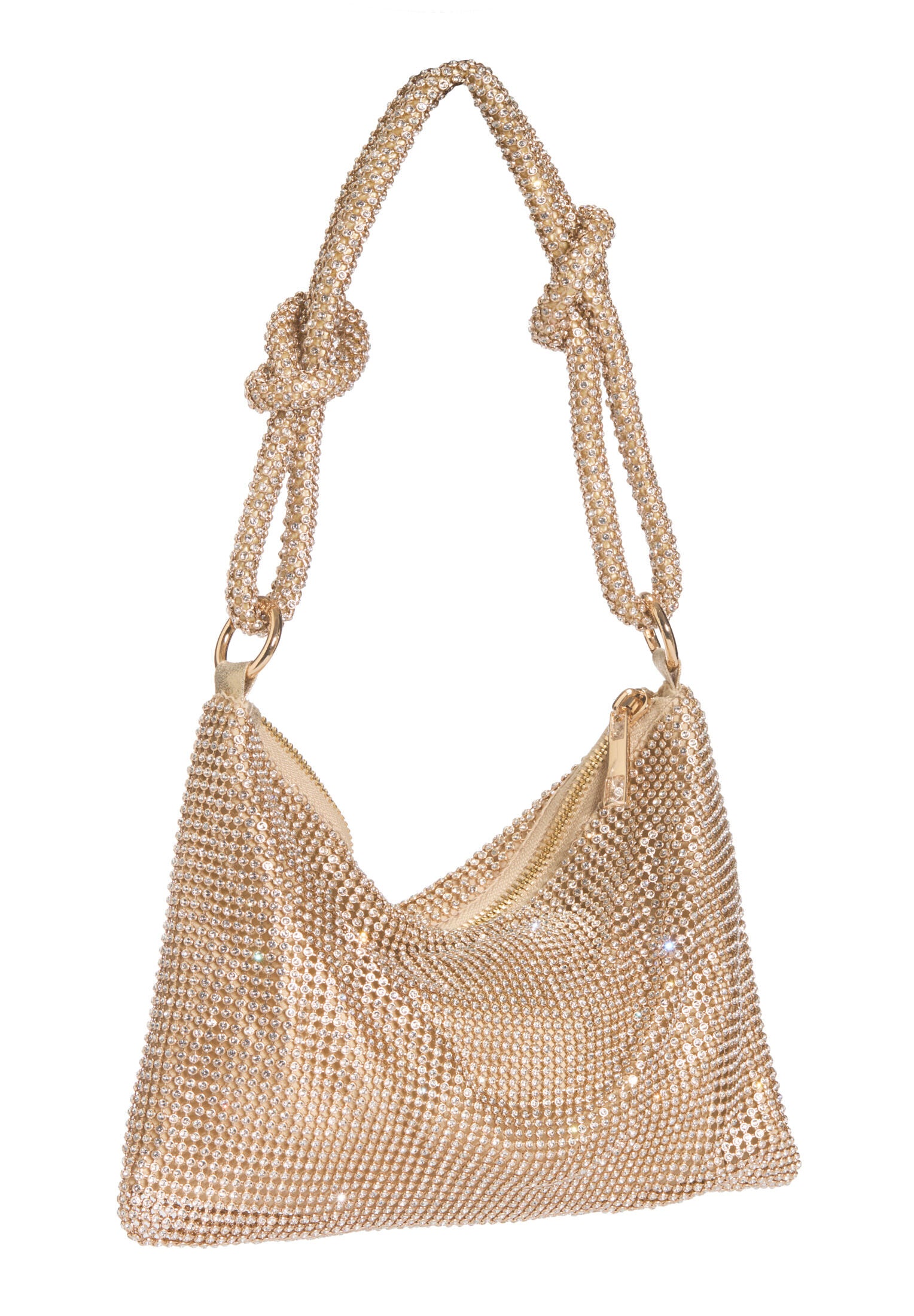 Elegante Handtasche aus glänzendem Strassgewebe