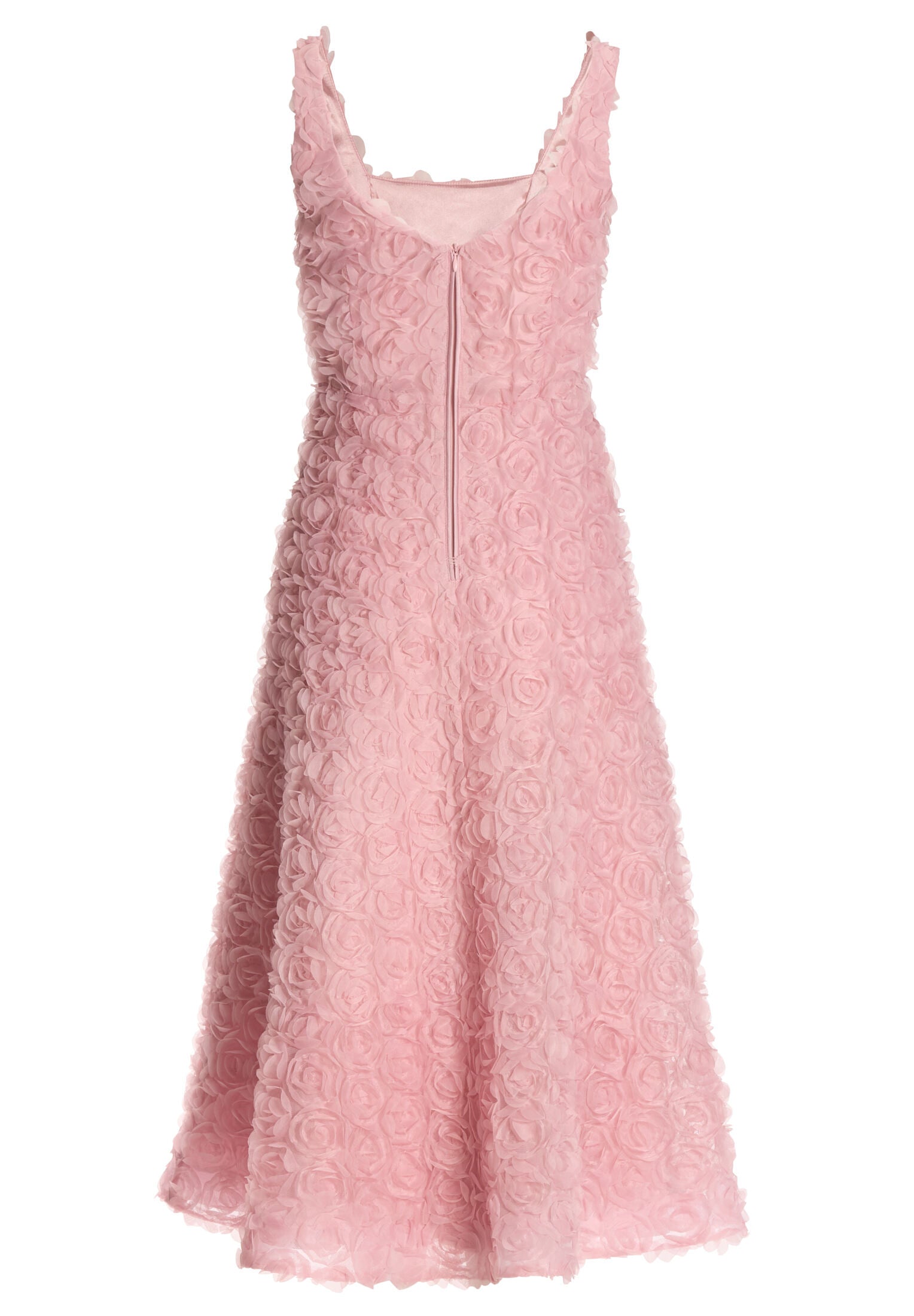 Cocktailkleid aus Blütenstoff mit Karree-Ausschnitt