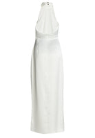 Figurbetontes Abendkleid aus Stretch Satin mit Drapierung am Kragen