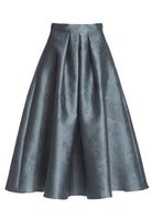 Floraler Jacquard Rock mit Falten in Midi Länge