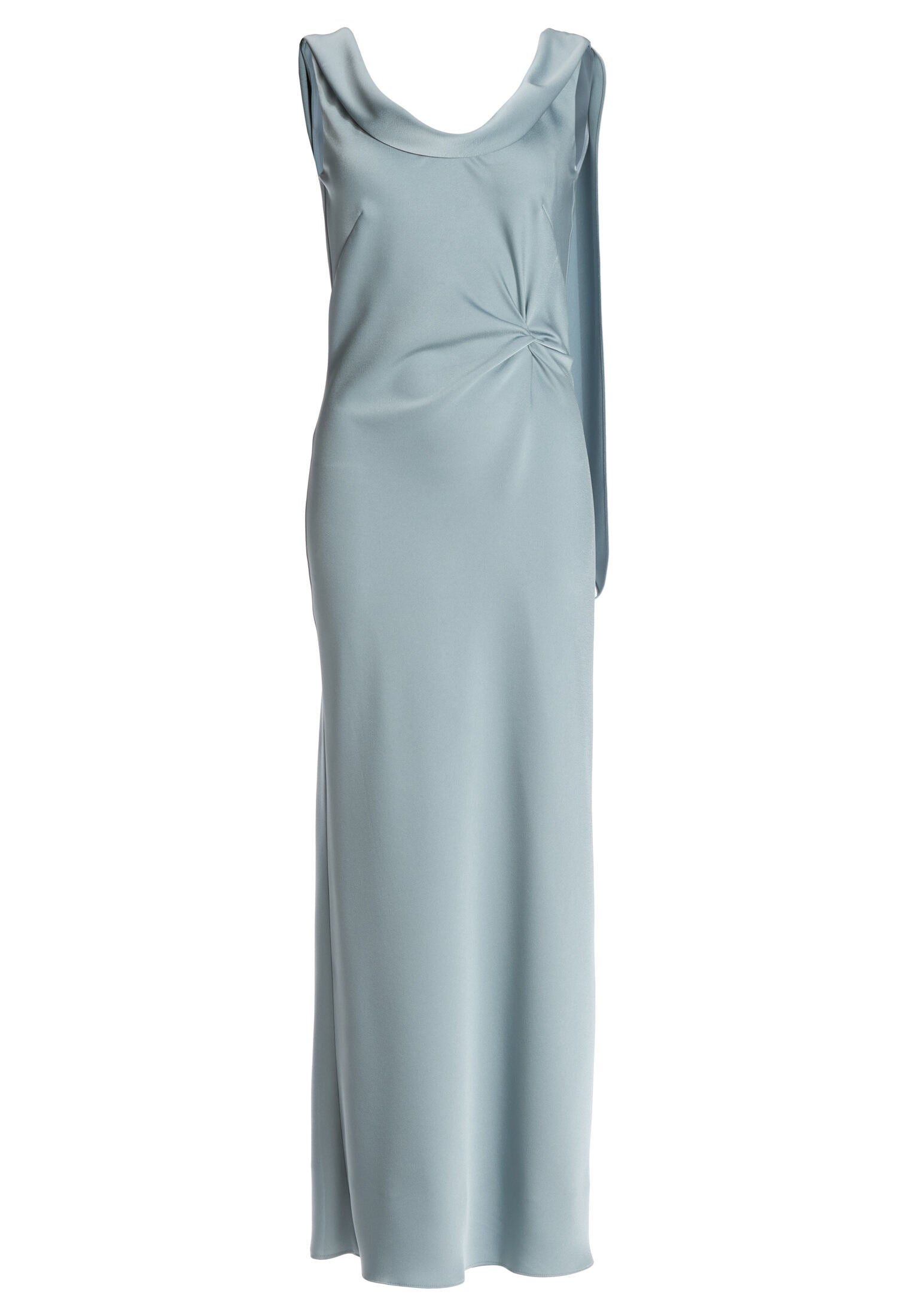 Slip Dress aus Satin mit drapiertem Kragen
