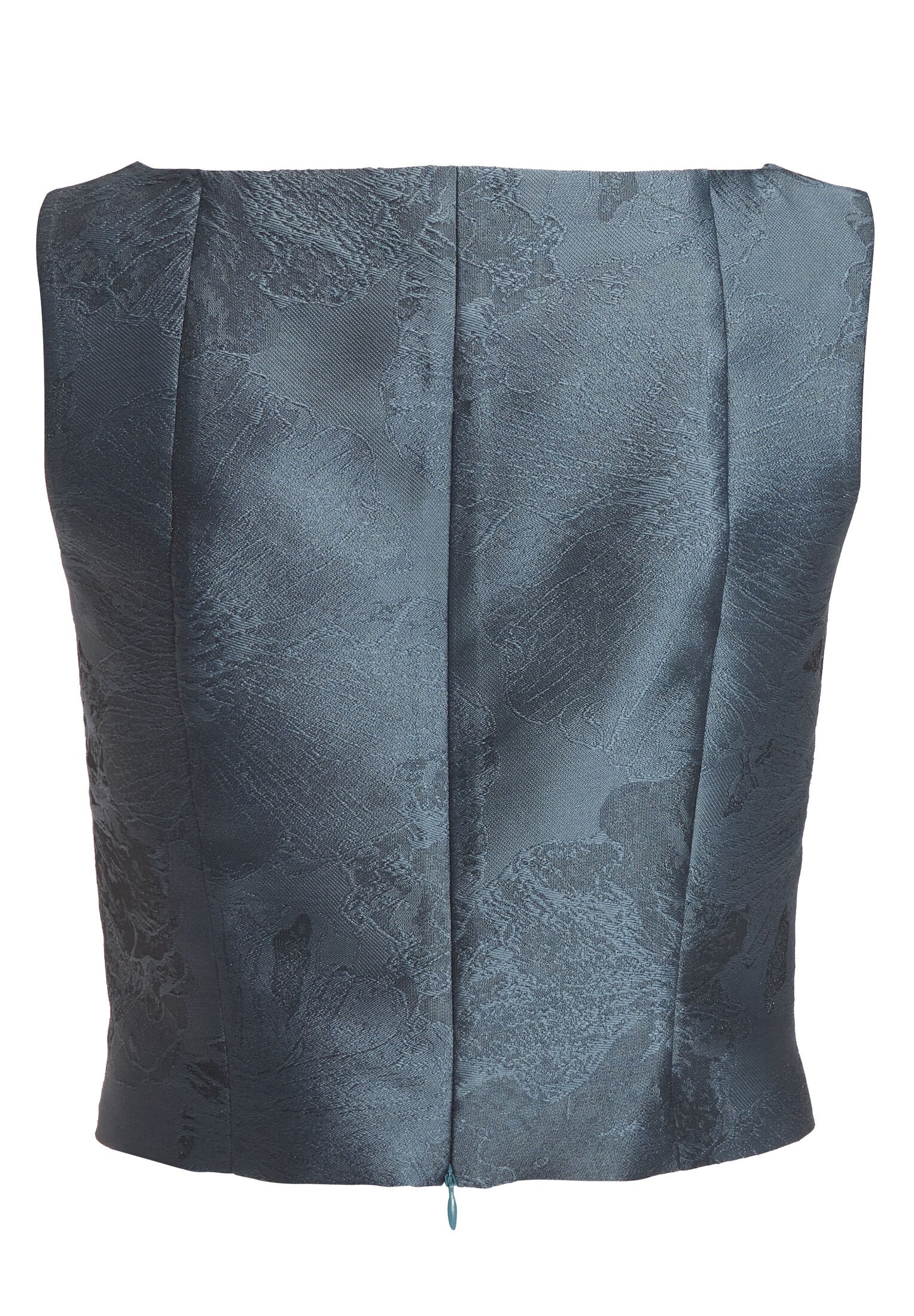 Oberteil aus floralem Jacquard mit V-Ausschnitt