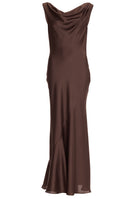 Abendkleid aus Satin mit Wasserfall Ausschnitt
