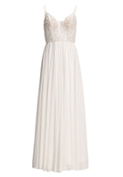 Bodenlanges Abendkleid mit filigraner Stickerei