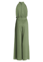 Jumpsuit mit Schluppe aus gehämmertem Satin