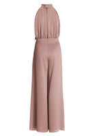 Jumpsuit mit Schluppe aus gehämmertem Satin