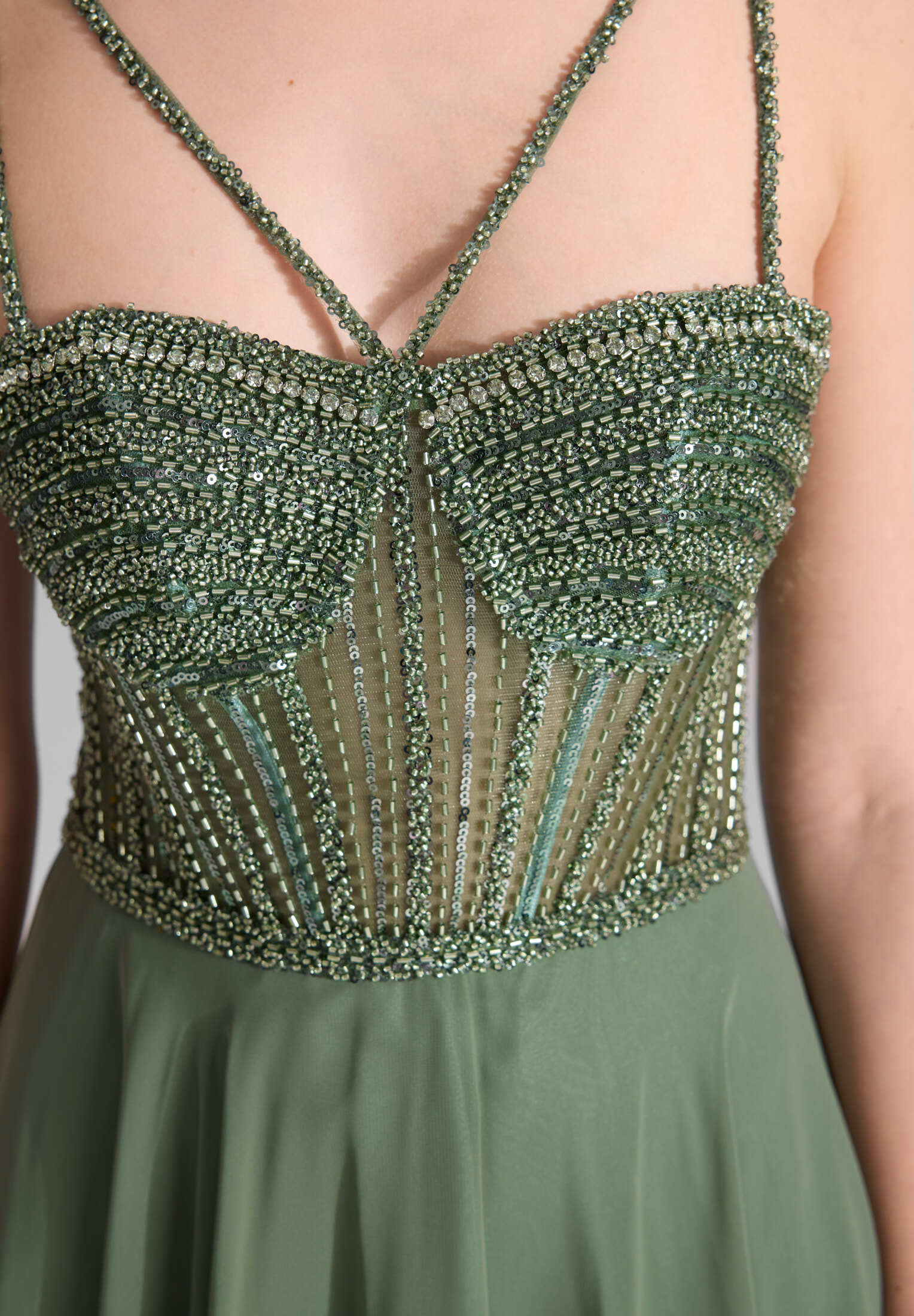 Corsagenkleid im See-Through-Look