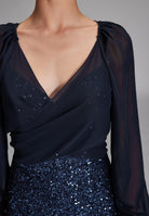 Wickelbolero mit langen Ärmeln