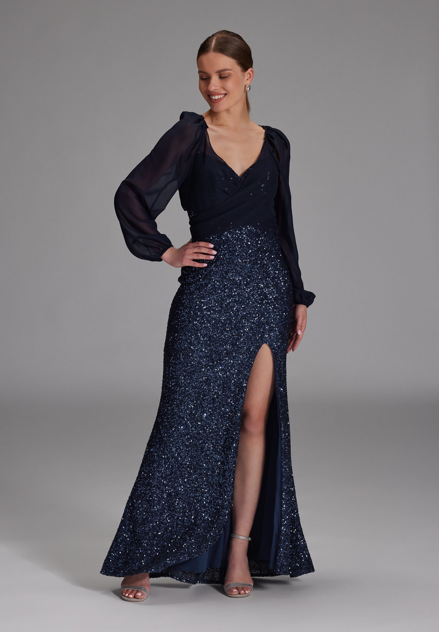 Wickelbolero mit langen Ärmeln