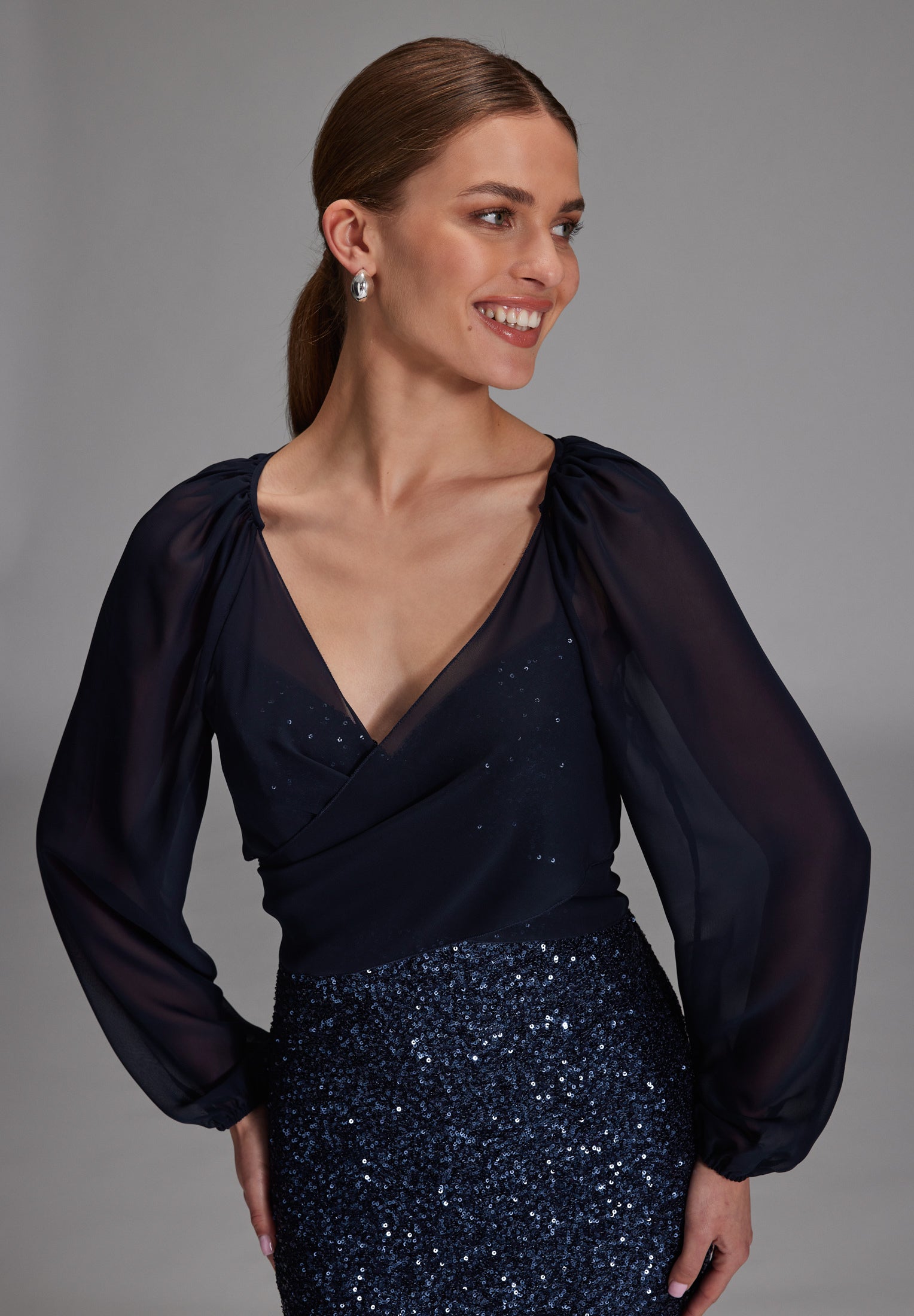 Wickelbolero mit langen Ärmeln