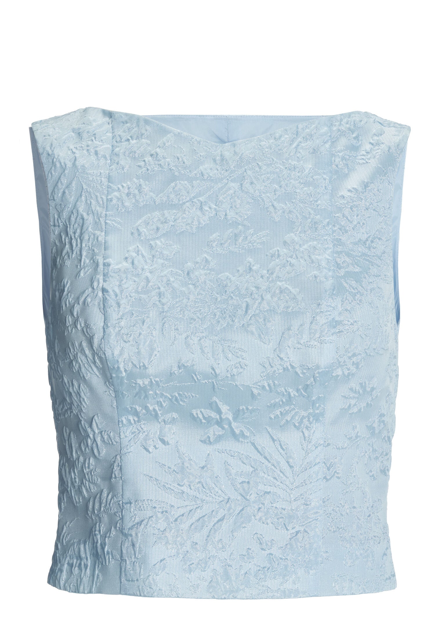 Ärmelloses Oberteil aus Jacquard mit V-Ausschnitt