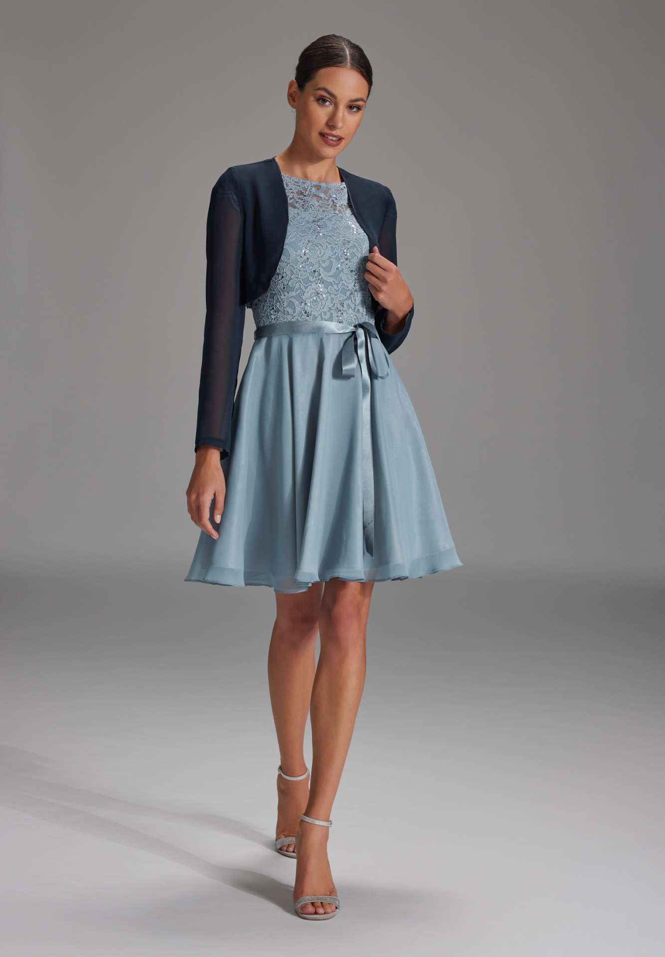 Bolero mit transparenten Ärmeln navy