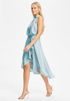 Cocktailkleid aus Satin mit Volant