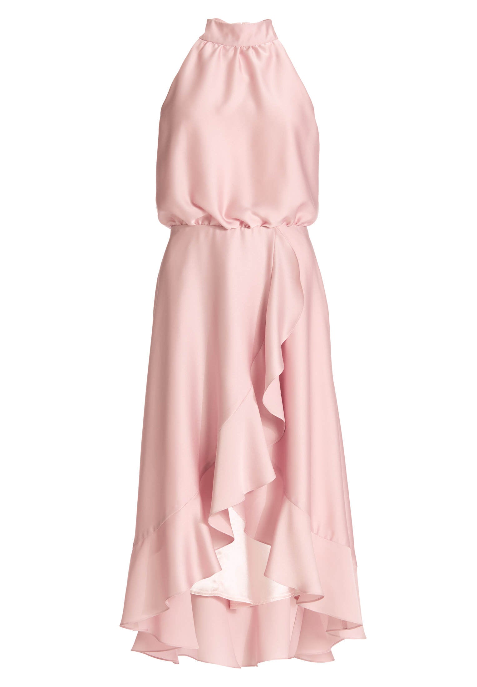 Cocktailkleid aus Satin mit Volant
