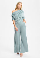 Satinhose mit weitem Bein baby blue