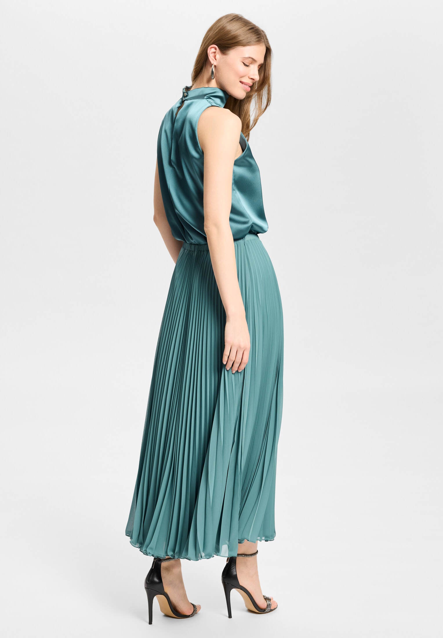 Plisseerock aus Chiffon mit elastischem Bund