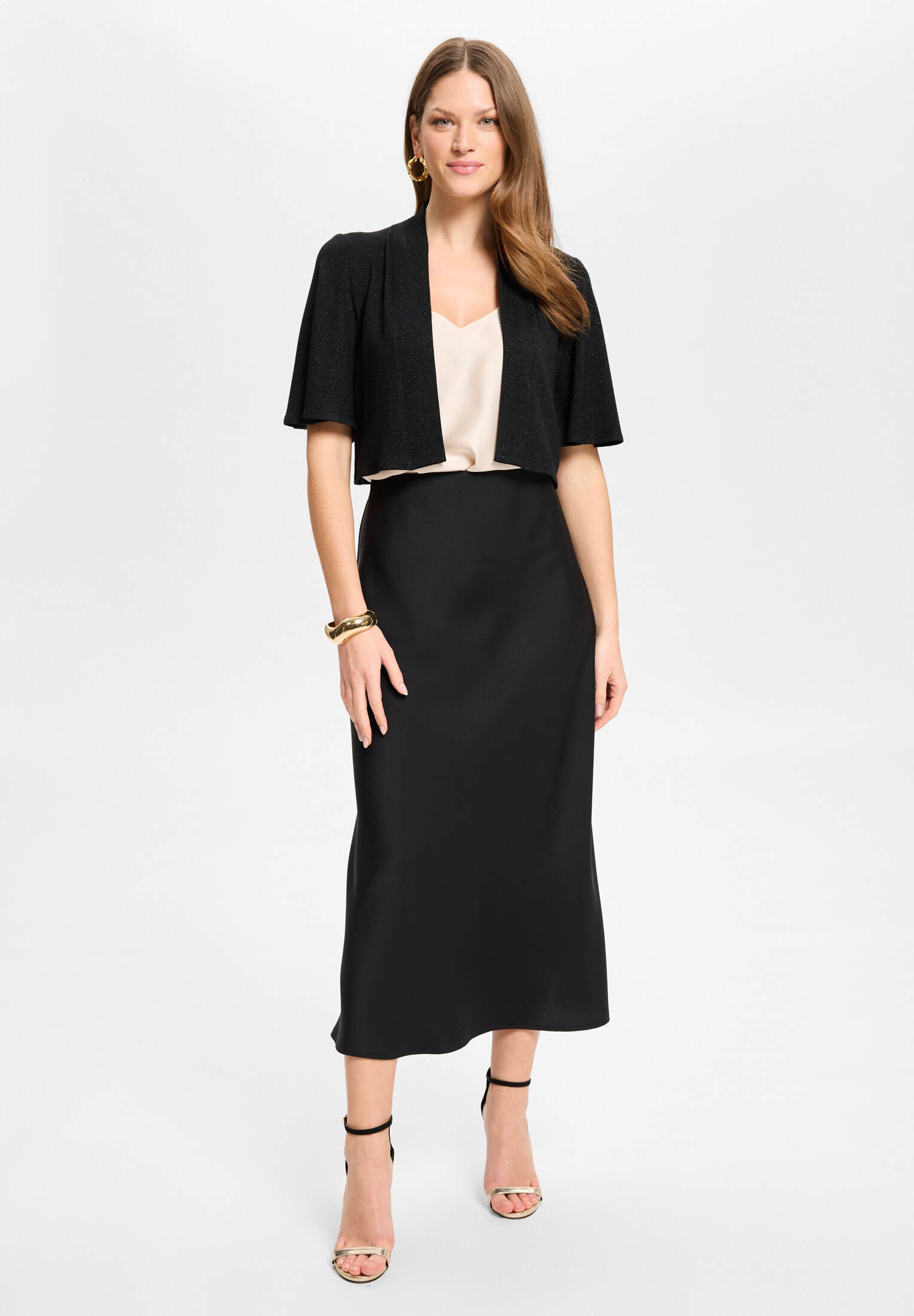 Jersey Bolero mit weiten Ärmeln black
