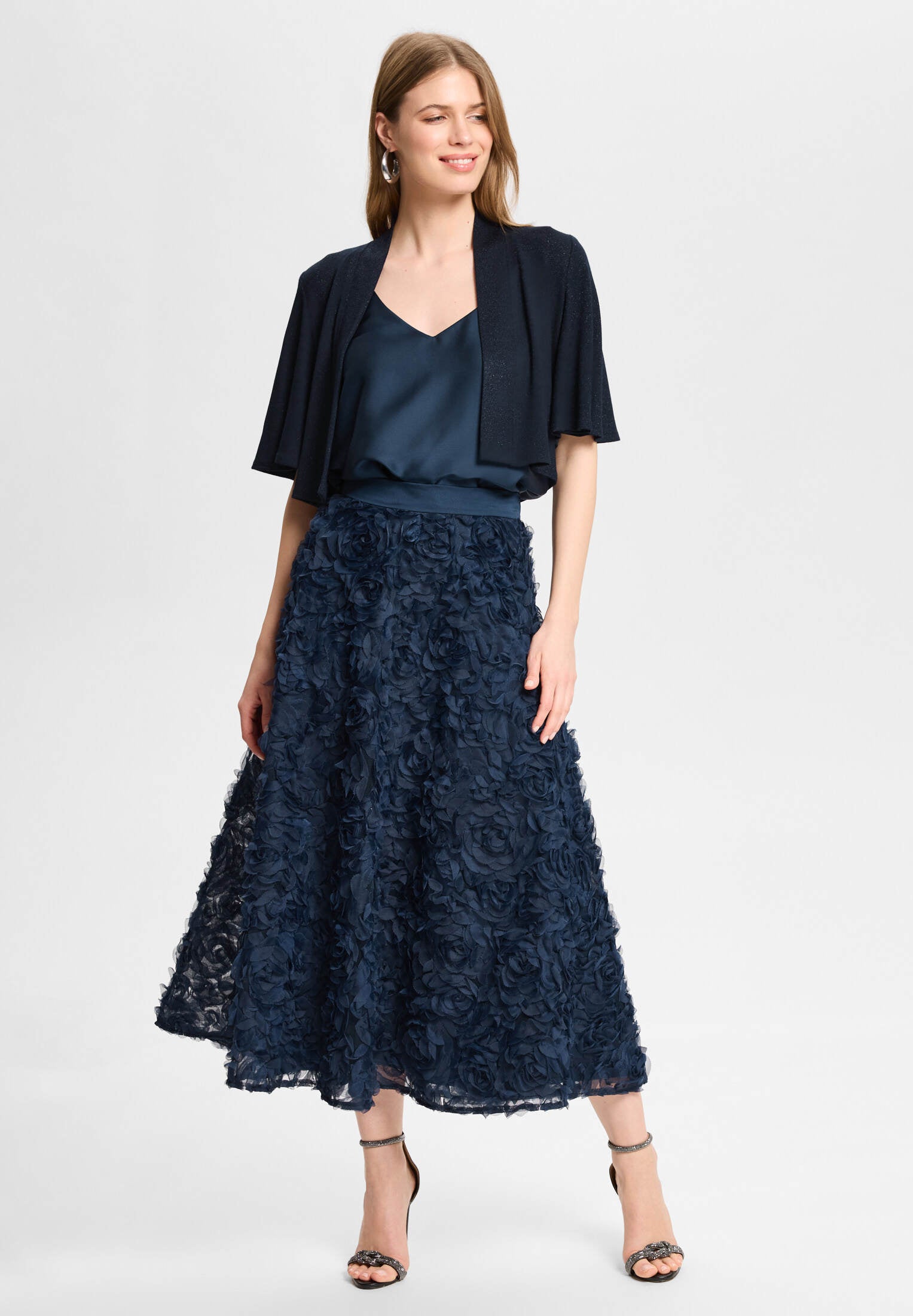 Jersey Bolero mit weiten Ärmeln navy