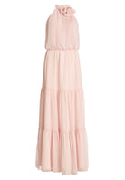 Abendkleid aus Crinkle Chiffon mit Stufenrock