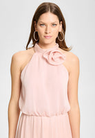 Abendkleid aus Crinkle Chiffon mit Stufenrock