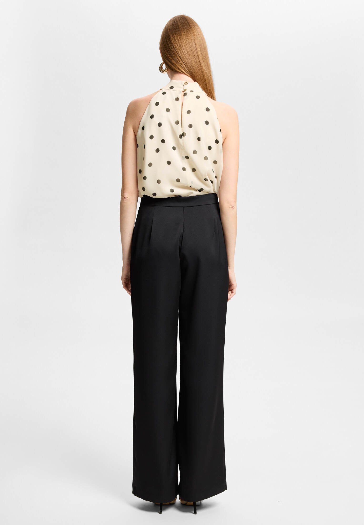 Hose aus Satin mit geradem Bein