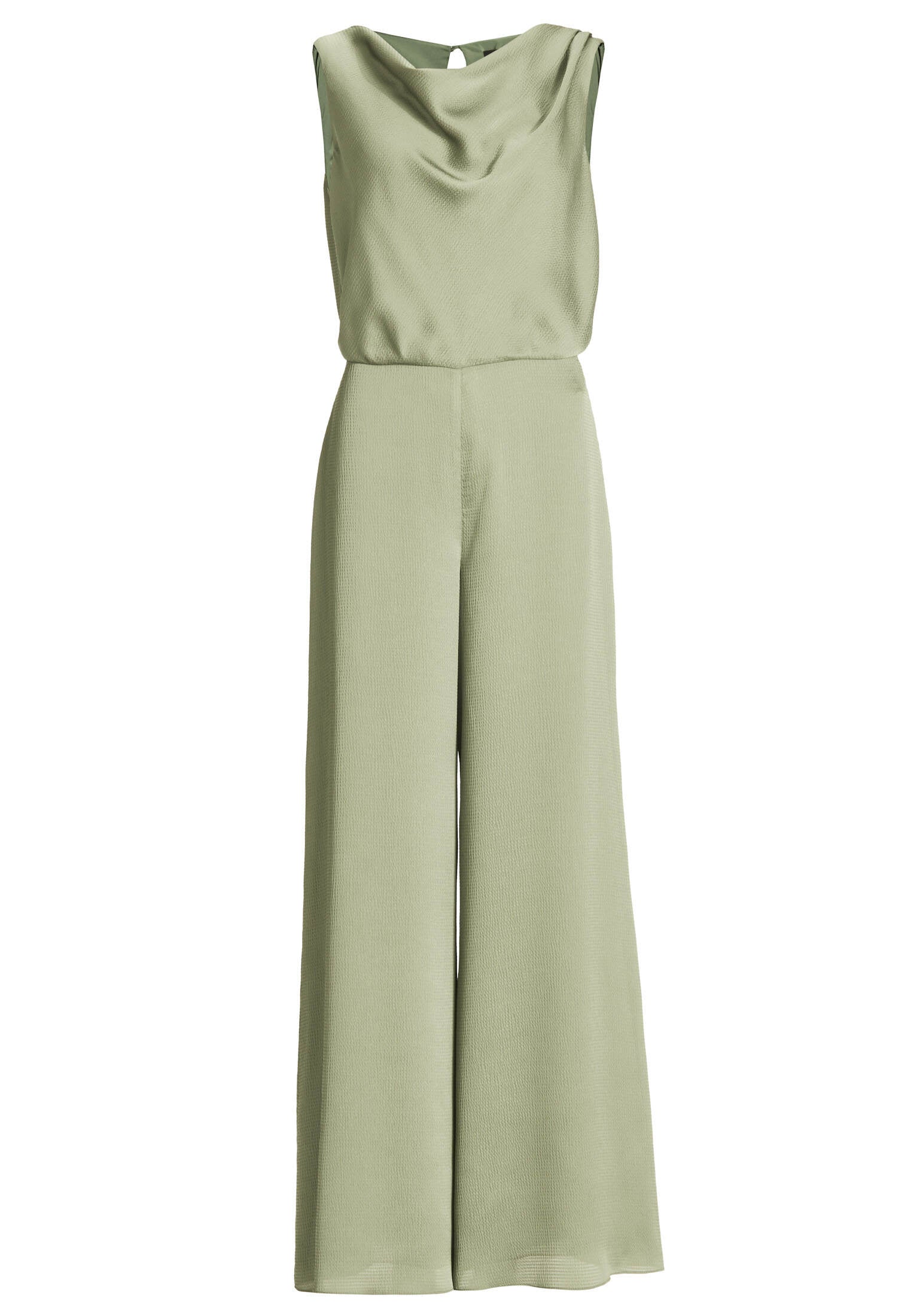 Jumpsuit aus Satin mit Wasserfallausschnitt