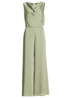 Jumpsuit aus Satin mit Wasserfallausschnitt
