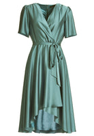 Cocktailkleid aus Satin in Wickel Optik