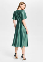 Cocktailkleid aus Satin in Wickel Optik