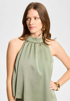 Cocktailkleid aus Satin mit amerikanischer Schulter