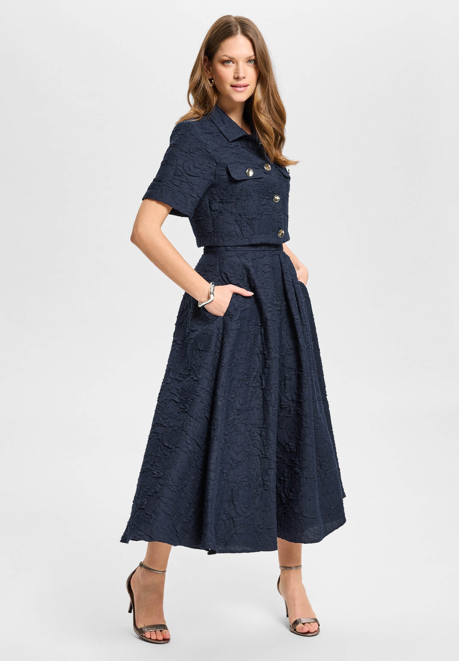 Shirt-Jacke aus Strukturstoff
