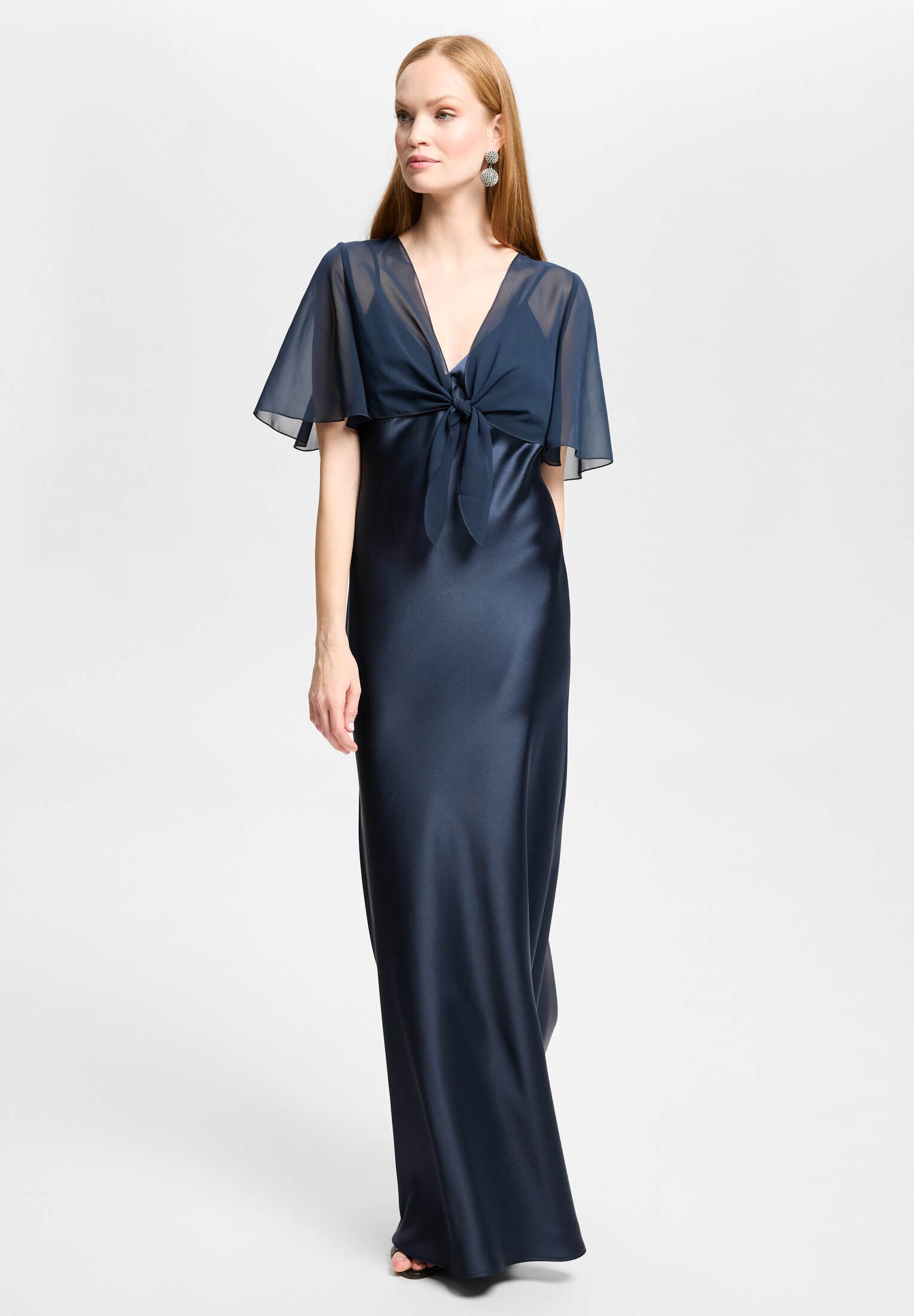 Chiffon Bolero zum Knoten navy