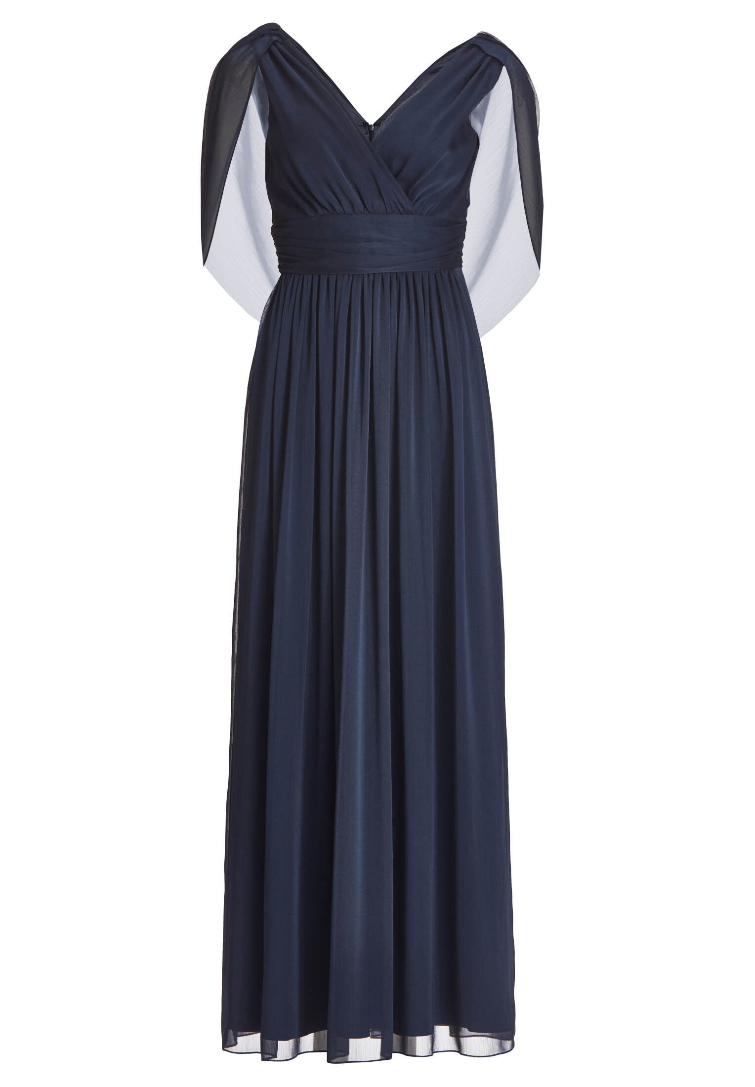 Abendkleid aus Crinkle Chiffon mit Schal-Cape