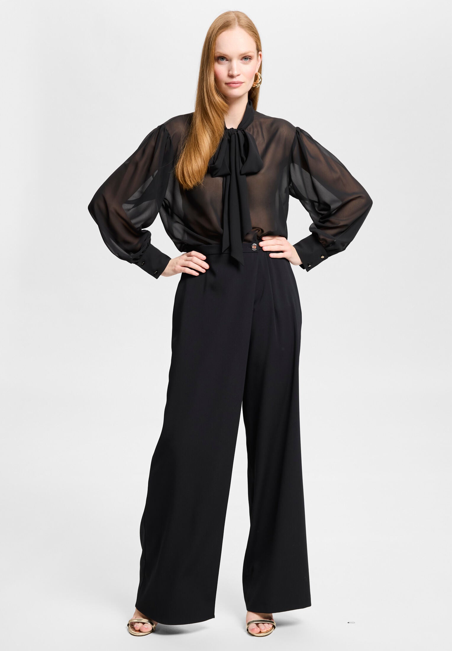 Schluppenbluse aus Chiffon black