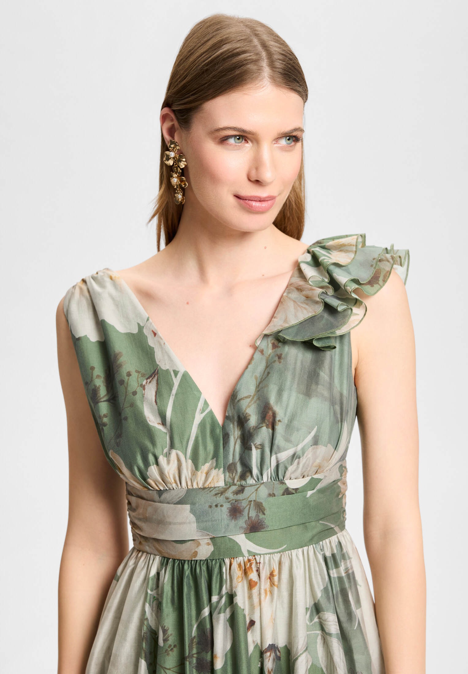 Cocktailkleid aus bedrucktem Lyocell
