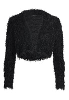 Jersey Bolero mit fedriger Optik