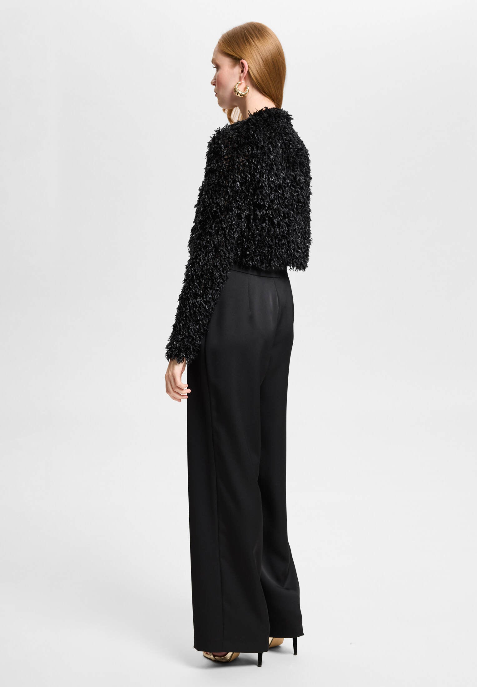Jersey Bolero mit fedriger Optik
