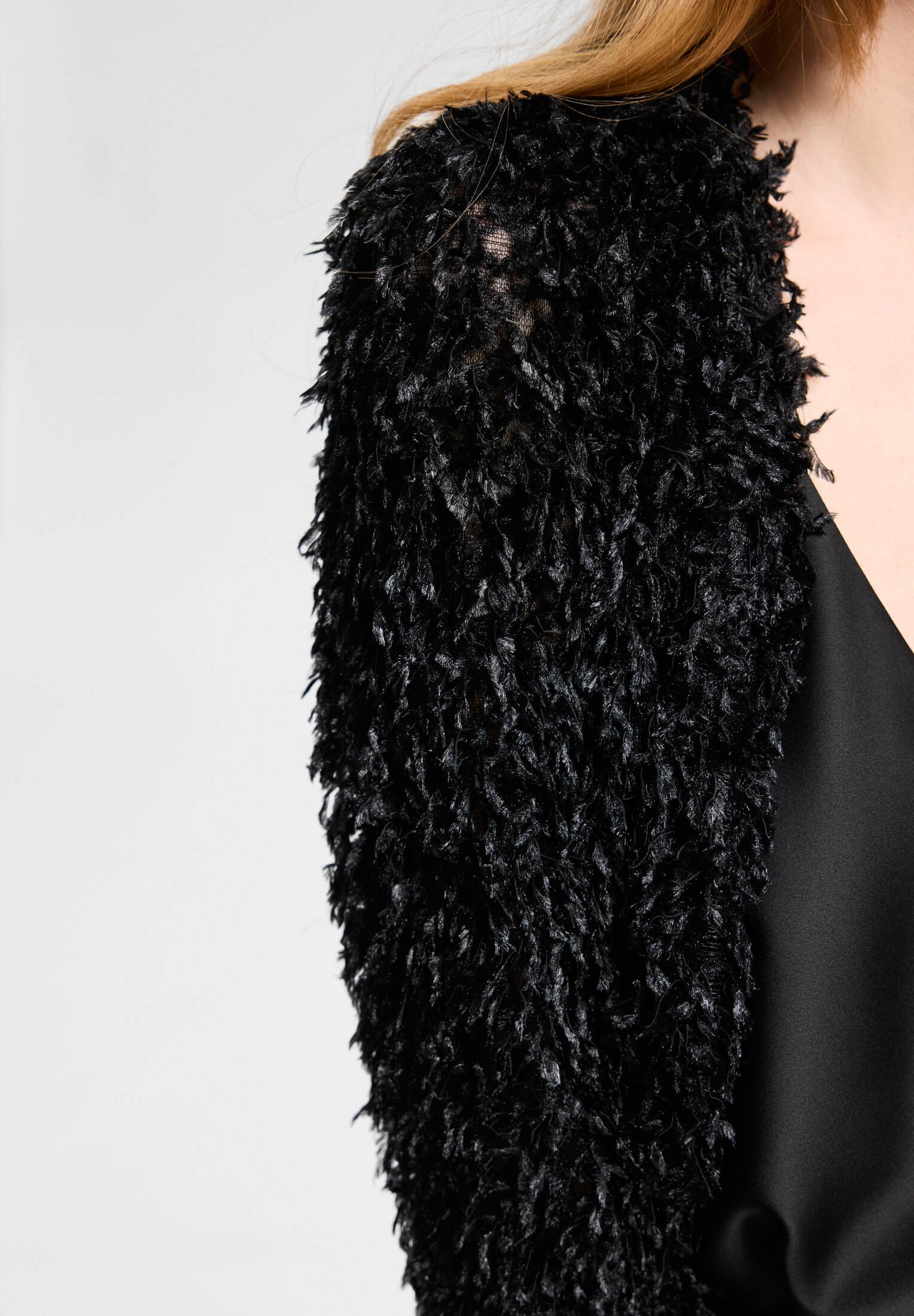 Jersey Bolero mit fedriger Optik