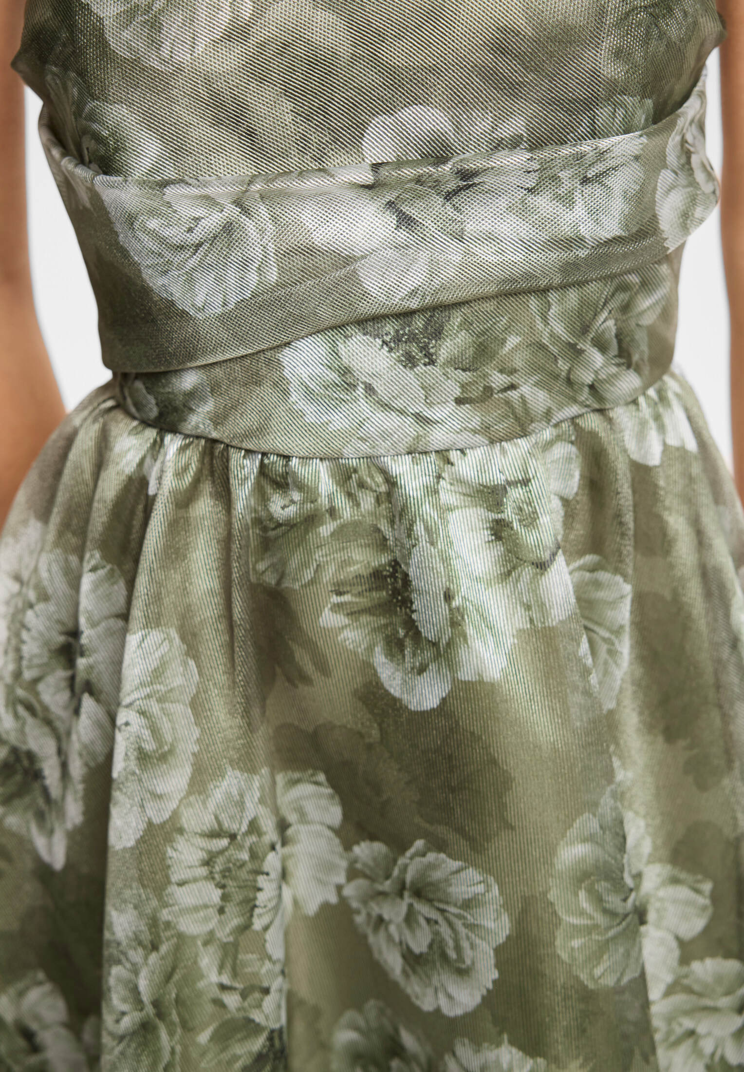 Korsage Kleid aus bedrucktem Organza