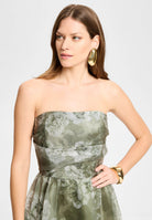 Korsage Kleid aus bedrucktem Organza