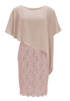 Pailletten-Kleid mit asymmetrischem Chiffon-Überwurf