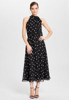 Cocktailkleid mit Polka Dots black | ivory