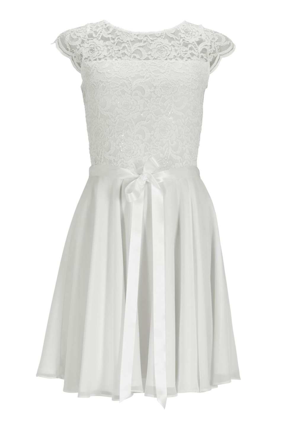 Kleid mit paillettenbesetztem Spitzenoberteil