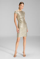 Etuikleid aus schimmerndem Jersey gold